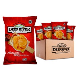 Deep River Kettle Cooked Potato Chips, Mesquite BBQ Chips 5oz (Pack of 12) - Crunchy and Flavorful, Kosher Certified, Gluten Free, Non-GMO, Perfect for Parties and Picnics
