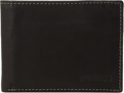 Steve Madden Men's Slim Leather Wallet with Extra Capacity Attached Flip Pockets