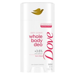 Dove Whole Body Deodorant Stick for Women, Anti-Chafe, Berry Blush, 2.4 oz