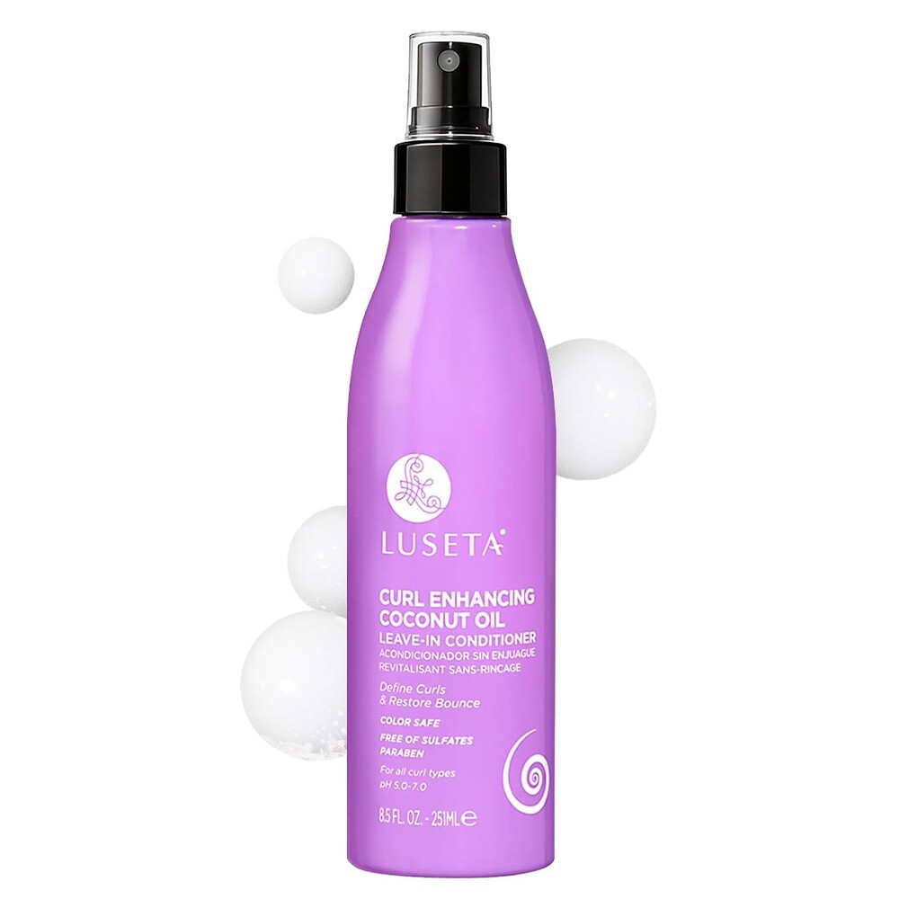 Luseta Leave in Conditioner for Curly with Coconut Oil Promotes Shining, Bouncy, Frizz-free, Sulfate Free Paraben Free 8.5Fl Oz