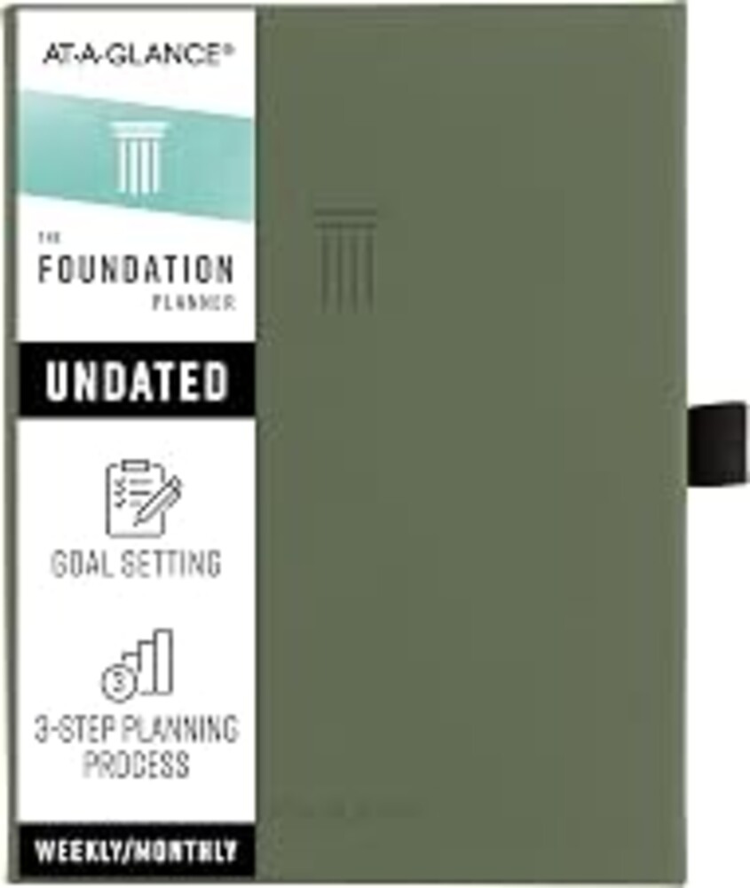 AT-A-GLANCE Foundation Planner, Undated Inspiration Journal, Set Goals, Track Progress, Create Habits, Weekly & Monthly, Small, 5-3/4" x 8-1/4", Green (FD-200-60)