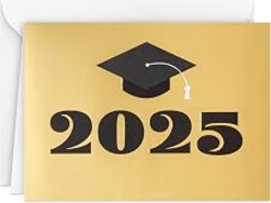 Hallmark 2025 Bulk Graduation Thank You Cards, Black and Gold (40 Count with Envelopes) for Grad Announcements, Invitations, Thanks