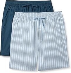 Amazon Essentials Men's Lounge Sleepwear Pajama Bottom Shorts, Cotton Stretch Poplin