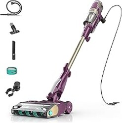 Shark PowerDetect | Corded Stick Vacuum Cleaner for Carpet & Hard Floors | Lightweight Hand Vacuum for Pet Hair with DuoClean | Self-Cleaning Brushroll | HEPA | 3 Attachments | Purple | HZ4001AMZ