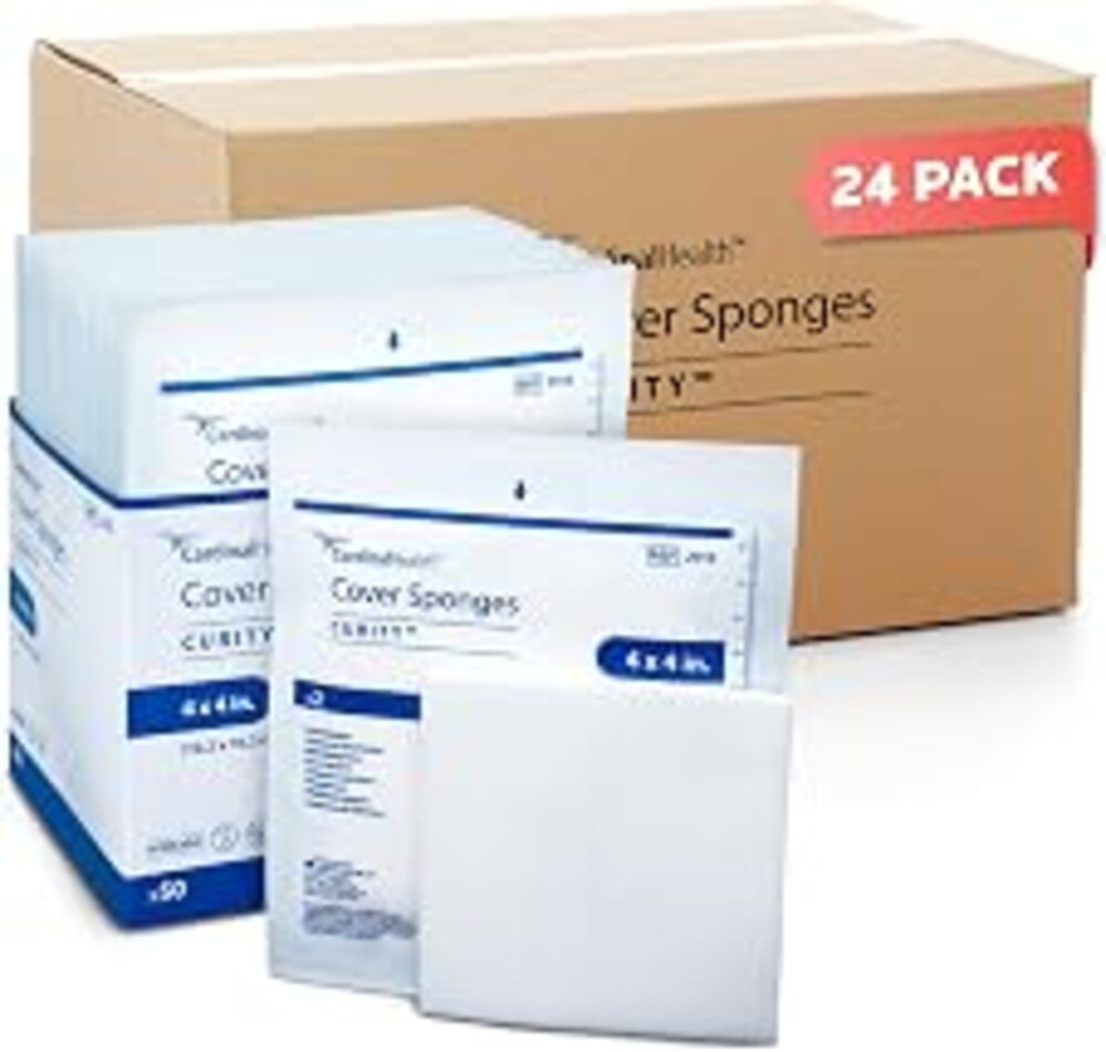 Covidien 2913 Curity Cover Sponge, Sterile 2's in Peel-Back Package, 4 Inch X 4 Inch, 50-Count (Pack of 24)