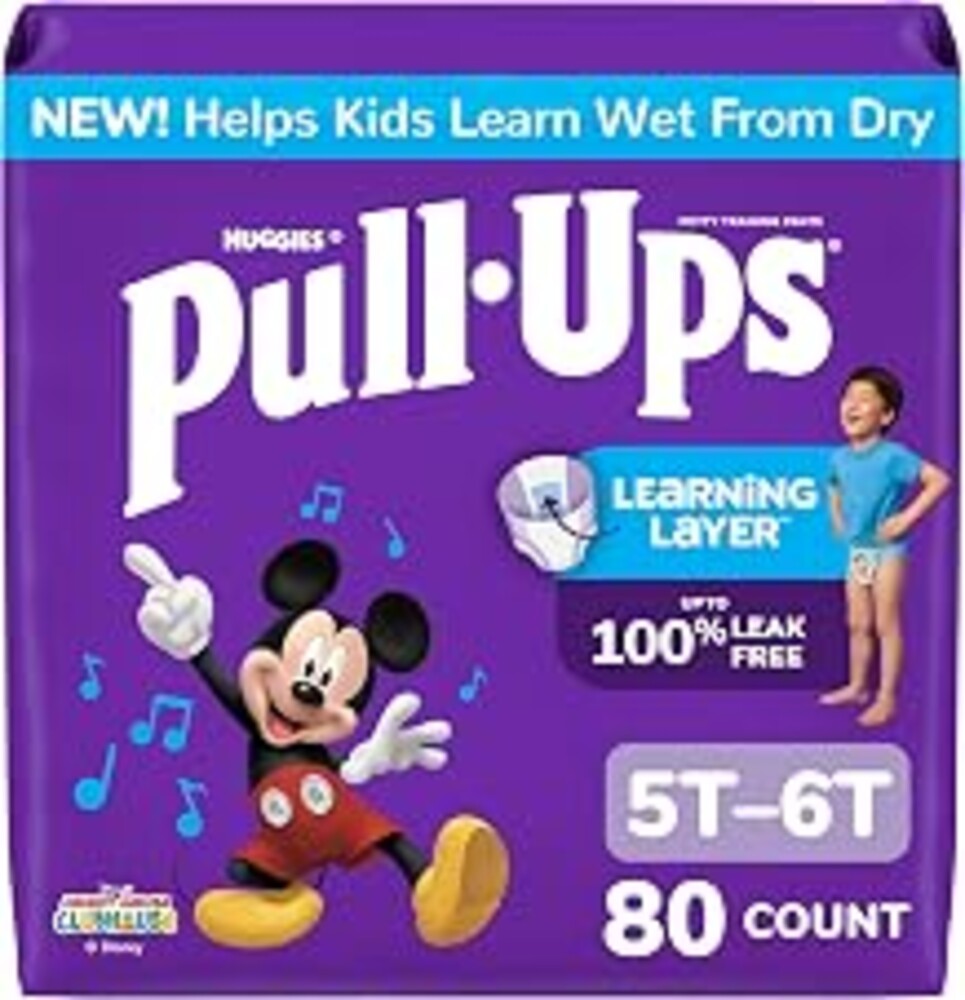 Pull-Ups Boys' Potty Training Pants, Size 5T-6T Training Underwear (46-60 lbs), 80 Count