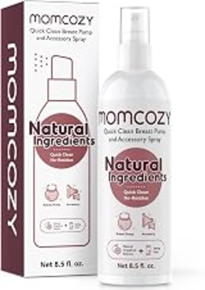 Momcozy Electric Breast Pump Cleaning Spray, Effective Milk Fat Removal & Purely Clean, Natural Grapefruit Scent, Spray for Pump or Accessories, and other Baby Products (Not a Lubricant), 8.5 Fl Oz