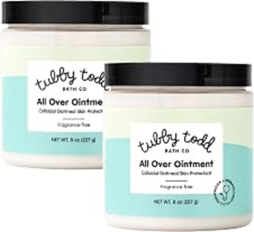 TUBBY TODD All Over Ointment Baby Eczema Cream, Everyday Multi-Purpose Baby Skin Relief Cream, Sensitive and Dry Skin, Rash & Irritation - Steroid & Gluten Free, Fragrance-Free, 8 oz, 2 Pack