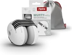 Alpine Muffy Baby Ear Protection for Babies and Toddlers up to 36 Months - CE & ANSI Certified - Noise Reduction Earmuffs - Comfortable Baby Headphones Against Hearing Damage & Improves Sleep - Black