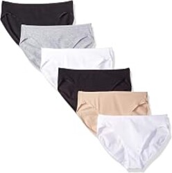 Amazon Essentials Women's Cotton Stretch High-Cut Bikini Panty, Multipack