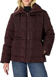 Amazon Essentials Women's Oversized-Fit Square Quilted Puffer Jacket with Adjustable Waist