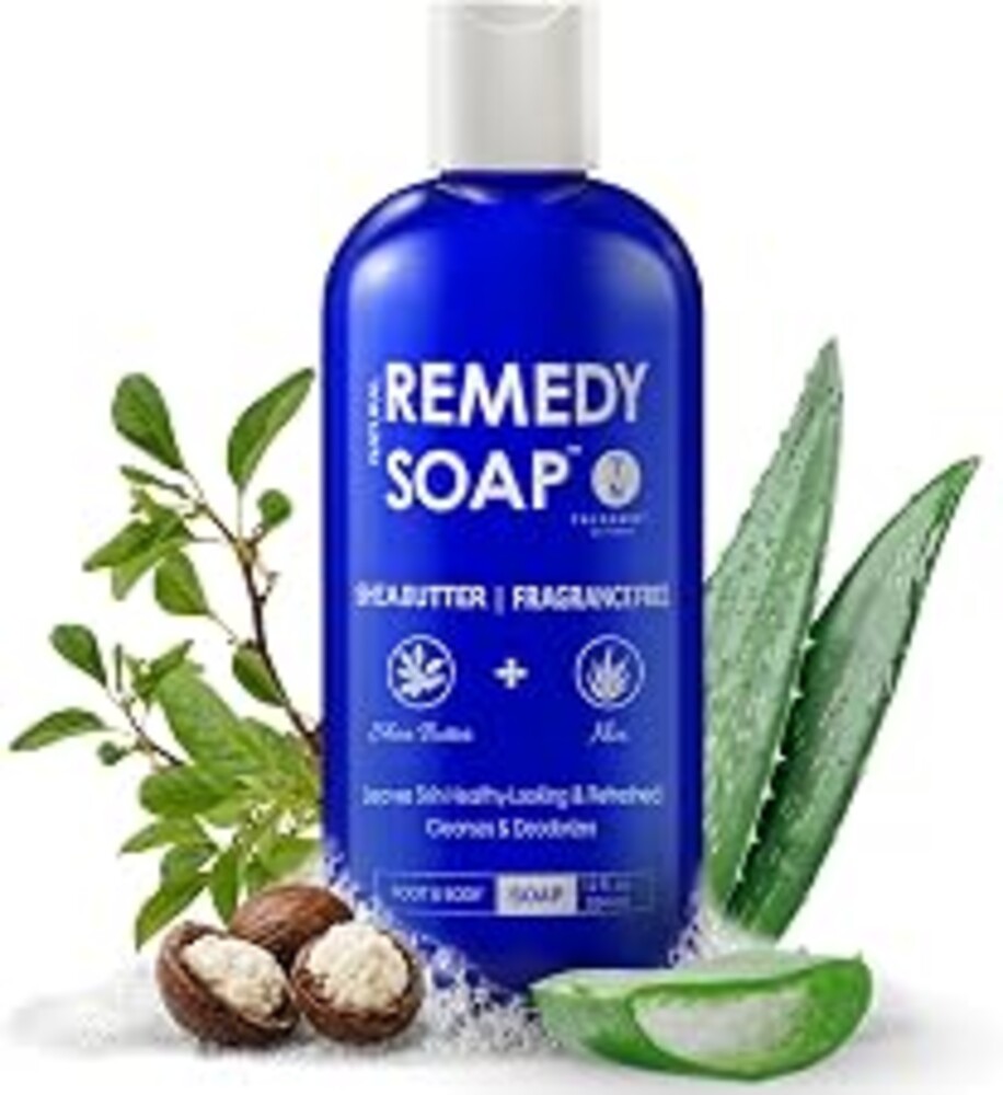 Truremedy Naturals Shea Butter Body Wash – Fragrance-Free Moisturizing Shower Gel for Men and Women – Hydrating Body Soap with Aloe, Jojoba, and Rosemary Oil, 12 oz