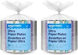 Amazon Basics Ultra Paper Plates, 10 Inch, Disposable, 372 Count (2 Pack of 186), Packaging May Vary