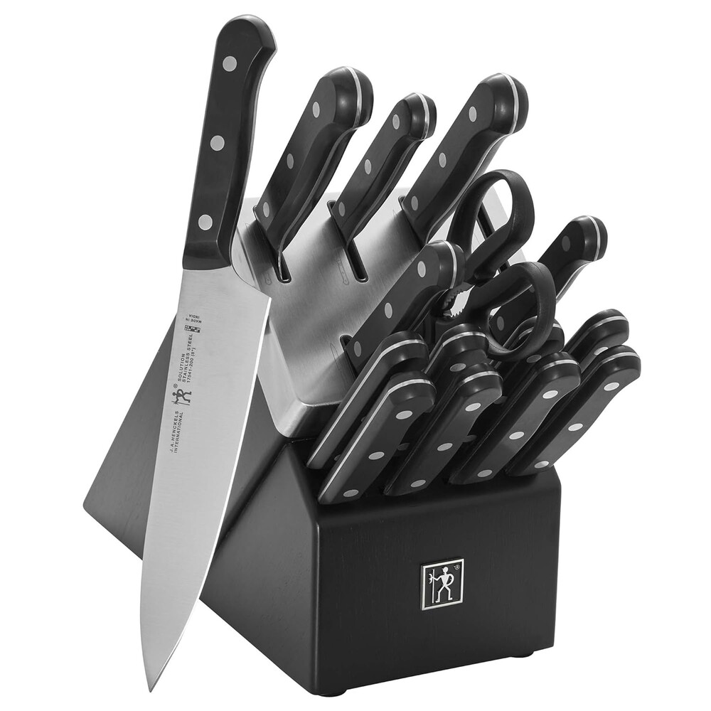 HENCKELS Solution Razor-Sharp 16-pc Knife Set, Includes Chef, Bread & Steak Knives, German Engineered Informed by 100+ Years of Mastery