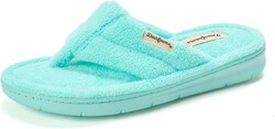 Dearfoams Women's Melanie Colorblocked Microfiber Terry Thong Slipper