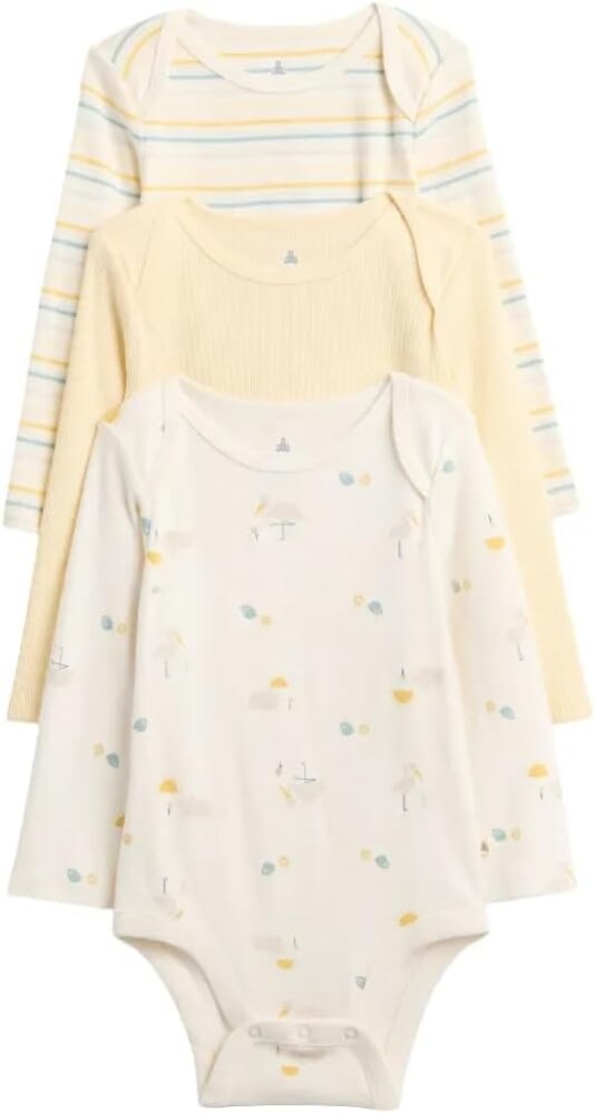 GAP Baby 3-pack Long Sleeve Bodysuit
