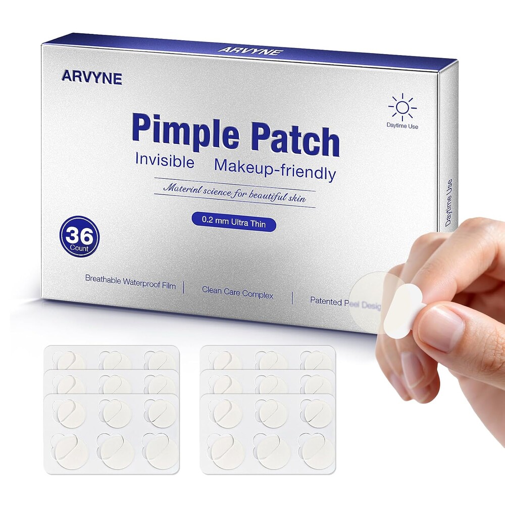 Invisible Daytime Pimple Patch–Ultra-Thin 0.2 mm Matte Hydrocolloid Acne Patch for Face, Makeup-Friendly with Waterproof Film, Clean-Care Complex, Patented Easy-Peel Design, 36 Count (Daytime)