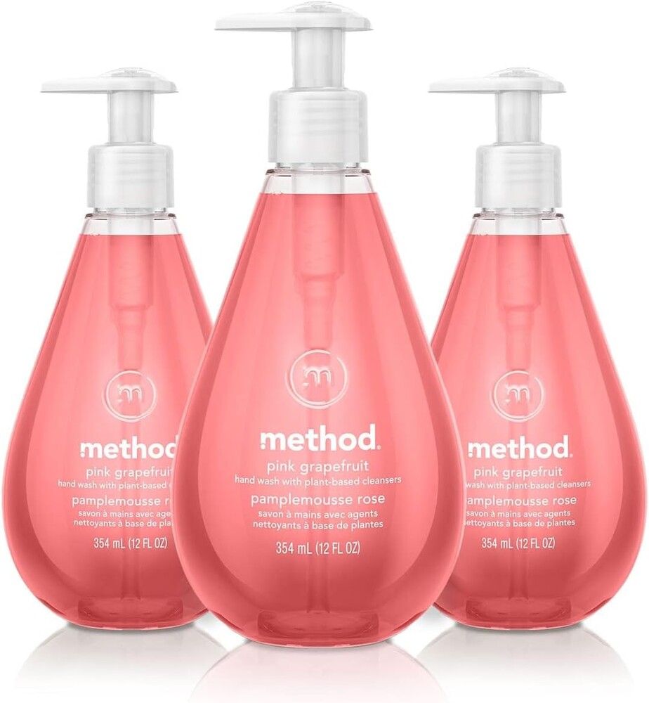 Method Gel Hand Soap, Pink Grapefruit, 12 ounce (Pack of 3)