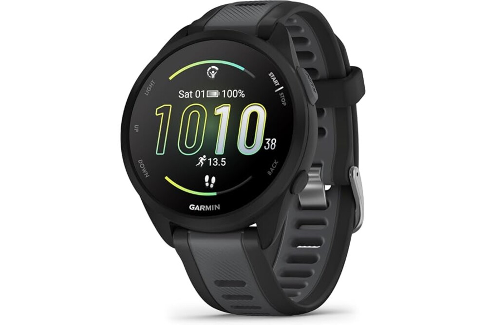 Garmin Forerunner 165, Running Smartwatch, Colorful AMOLED Display, Training Metrics and Recovery Insights, Black