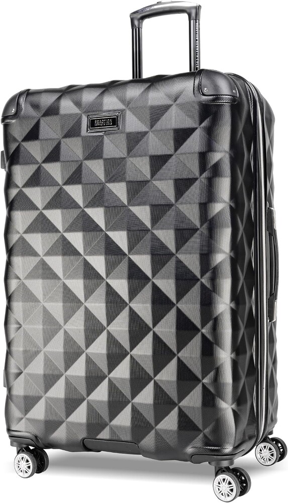 Kenneth Cole REACTION Diamond Tower Collection Lightweight Hardside Expandable 8-Wheel Spinner Travel Luggage, Black, 28-Inch Checked
