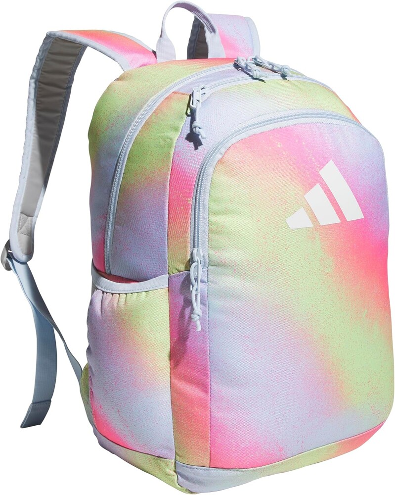 adidas Kids Affiliate Backpack – School Bag for Girls and Boys, 27L, Spray Gradient Pulse Lime/Crystal Sky Blue, OSFA