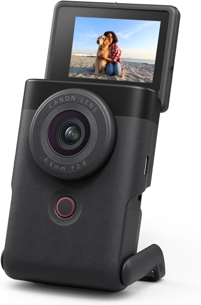 Canon PowerShot V10 Compact Vlogging Camera, 1" CMOS Sensor, 4K Video Streaming, Built‑in Wide‑Angle Zoom Lens, Flip‑LCD & Stereo Mic, Image Stabilization, Creator Studio in Your Pocket, Black