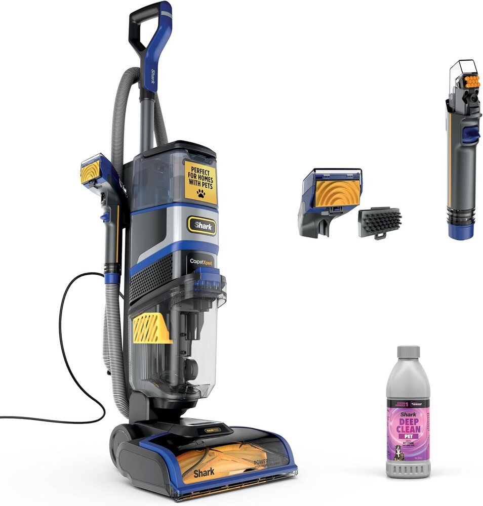 Shark CarpetXpert HairPro | Upright Carpet, Area Rug & Upholstery Cleaner | Carpet Shampooer | Handheld Spot & Stain Eliminator | Pet Hair Pickup & Odor Removal | 2 Cleaning Tools | Cobalt | EX251BRN