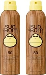 Sun Bum Original SPF 50 Sunscreen Body Spray - Broad Spectrum Moisturizing Sunscreen with Vitamin E - Hawaii 104 Act Compliant (Made without Octinoxate & Oxybenzone) - 6 oz (Pack of 2)