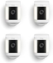 Ring Spotlight Cam Plus, Battery, Home or business security with HD video, Two-Way Talk, Color Night Vision, and Security Siren, 4-pack, White