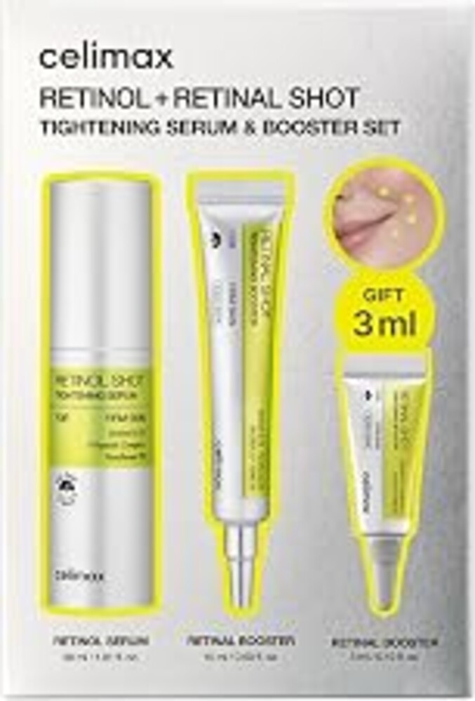 celimax The Vita A Retinal Shot Tightening Booster + Retinol Serum Set Global Exclusive | | 0.1% Retinal, 3% Matryxyl, High-Strength Retinoid for Anti-Aging, Pore Minimizer, Wrinkles & Fine Lines