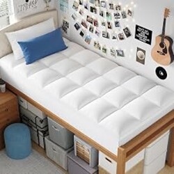 ELEMUSE Twin XL Mattress Topper for Dorm Bed, College Dorm Room Essentials for Girls&Guys, Soft Comfortable Bed Upgrade for Back to School, Apartment&Rental Use