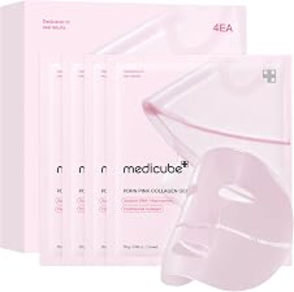 medicube Jelly Gel Mask with Salmon DNA PDRN Pink Collagen | Overnight Face Mask for Glass Glow Skin | Elasticity, Hydrating, Firming and Moisturizing | Korean Skincare, 28g x 4ea