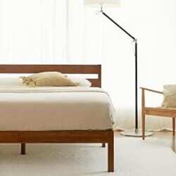 LIFEMENT Queen Bed Frame with Headboard Classic Wood Platform, Noise Free, Under Bed Storage, No Box Spring Needed, Easy Assembly, Cherry