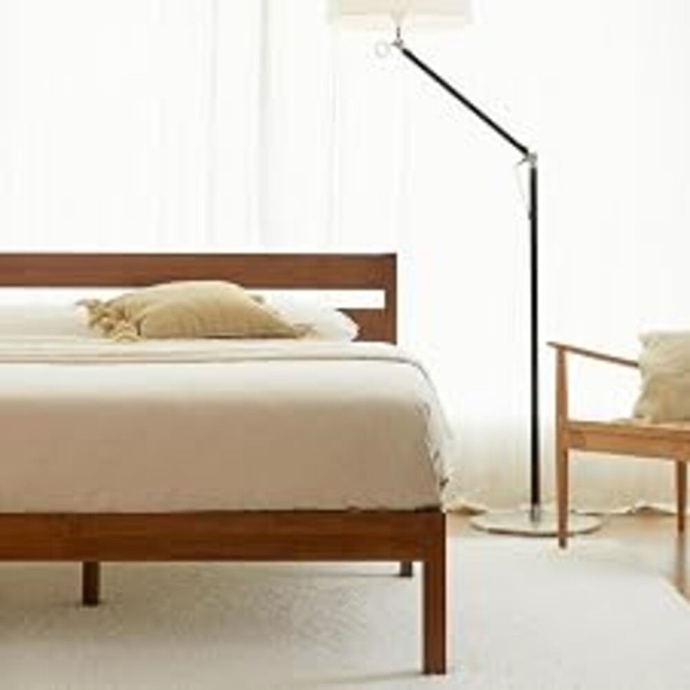 LIFEMENT Queen Bed Frame with Headboard Classic Wood Platform, Noise Free, Under Bed Storage, No Box Spring Needed, Easy Assembly, Cherry