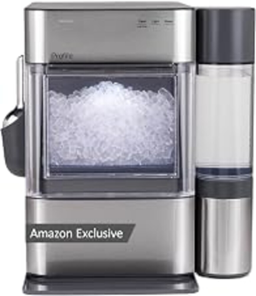 GE Profile Opal Ultra, Countertop Nugget Ice Maker, 1 Gal XL Side Tank, *Amazon Exclusive*, 38 lbs/Day, Pebble Pellet Crushed Ice Machine, WiFi Stainless Steel