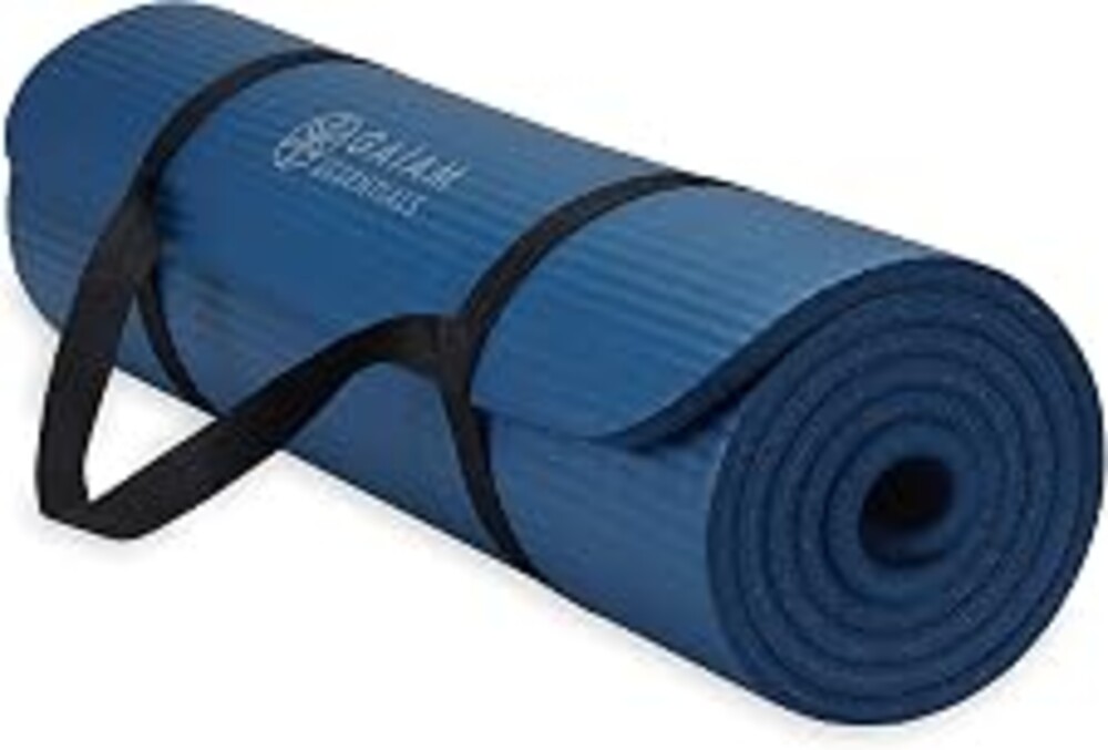 Gaiam Yoga Mat, Pilates & Exercise Mat, Thick Mat 2/5" (10mm) Workout Mat with Easy-Cinch Carrying Strap for Home & Gym Workouts