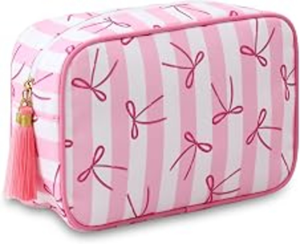 EMBRUNIOICE Makeup Bag Travel Cosmetic Bag Organizer Tassel Toiletry Bag Large Canvas Zipper Pouch Mahjong Tile Bag