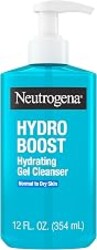 Neutrogena Hydro Boost Face Wash, Hydrating Facial Cleanser with Hyaluronic Acid, Daily Foaming Face Wash & Makeup Remover, Hypoallergenic, Alcohol- & Paraben-Free Gel Cleanser, 12 fl. oz