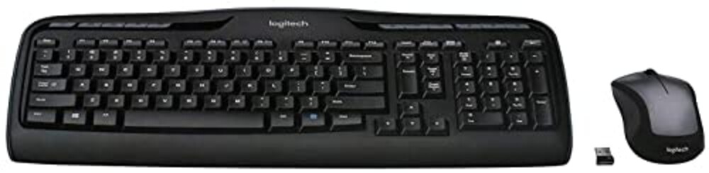 Logitech MK335 Quiet Wireless Keyboard and Mouse Combo - Black/Silver Keyboard and Mouse Combo Wireless, Ambidextrous