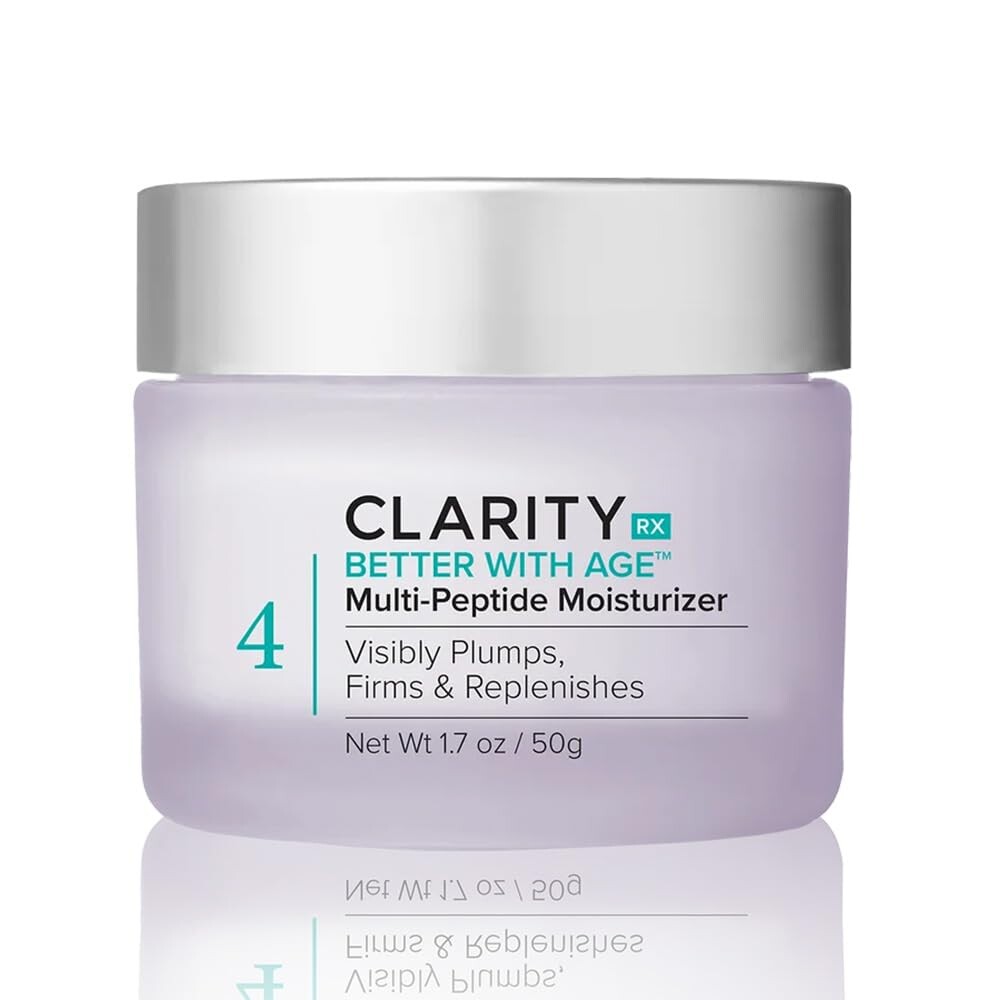 ClarityRx Better With Age Multi-Peptide Anti-Aging Facial Moisturizer, Natural Lifting & Tightening Face Cream, Plant Based, Cruelty Free, Paraben Free (1.7 oz)