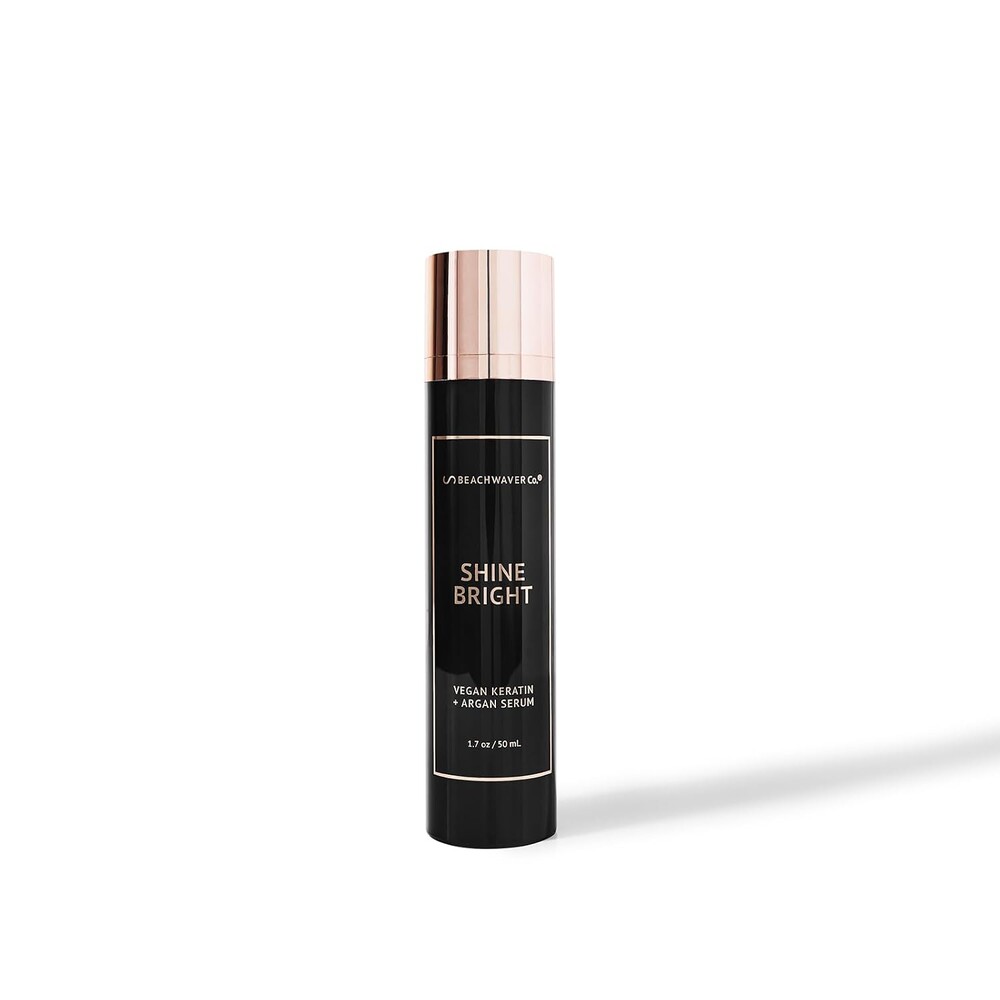 The Beachwaver Co. Shine Bright Serum - Full Size (1.7 Oz) | Award-Winning Shine Serum w/Vegan Keratin & Organic Argan Oil | Smoothing Formula for Silky, Frizz-Free Finish | Bali Beach Night