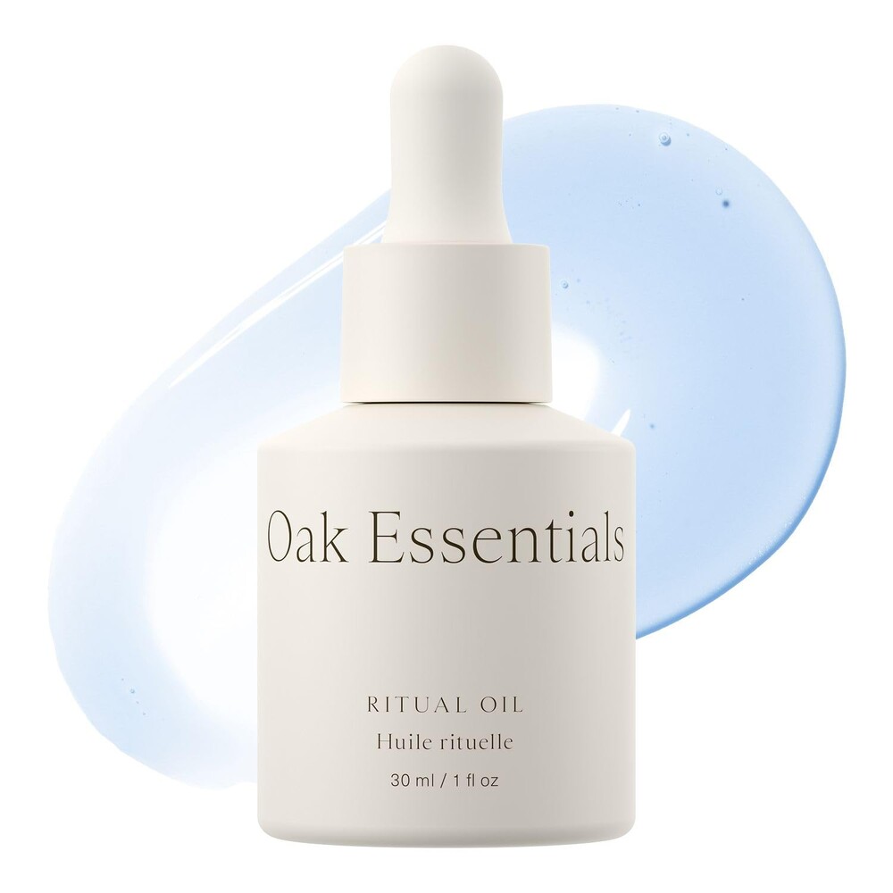 Oak Essentials Ritual Oil, Blue Tansy Hydrating Face Oil with Organic Jojoba Seed and Borage Seed Oils, Balances Sensitive-Feeling Skin, Silky Finish, 1 Fl Oz