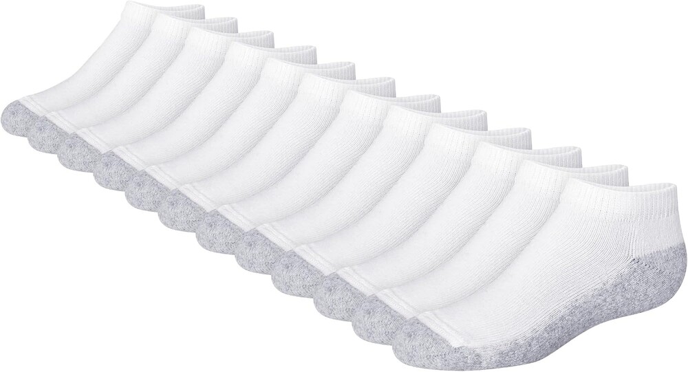 Hanes Boys' Socks Pack, Double Tough Moisture Wicking Ankle, Crew, No Show Socks, 12 & 14 Pair Packs