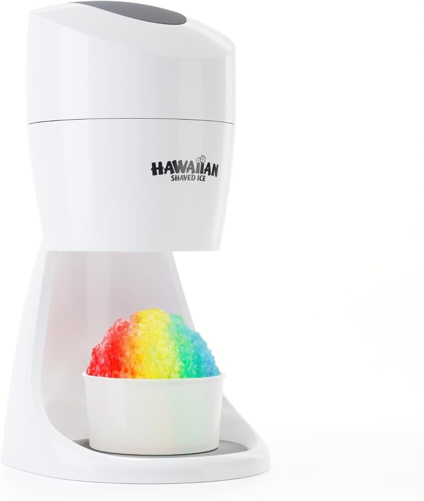 Hawaiian Shaved Ice S900A Snow Cone and Shaved Ice Machine with 2 Reusable Plastic Ice Mold Cups, Non-slip Mat, Instruction Manual, 1-year Manufacturer’s Warranty, 120V, White | Ice Shaver & Snow Cone Machine, Snowcone and Slushie Maker, 2 Reusable Cups, 