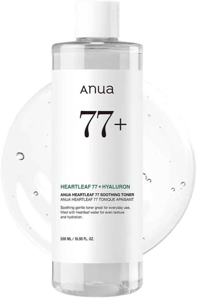 Anua Heartleaf 77 Soothing Toner, Moisturizing & Calming Facial Toner for Glass Skin, Hyaluronic Acid, Lightweight Hydration for Sensitive Skin, Redness Relief,Skin Cooling,Korean Skin Care,16.9 fl.oz