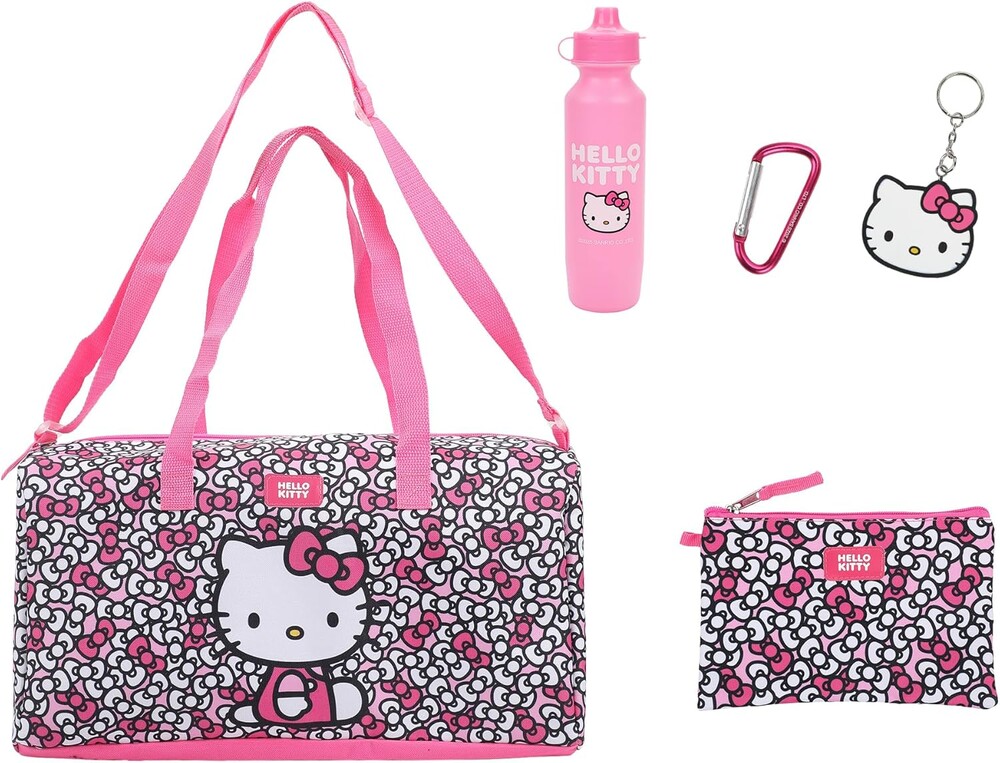 Hello Kitty Bows All-Over Print 5-Piece Duffel Bag Set