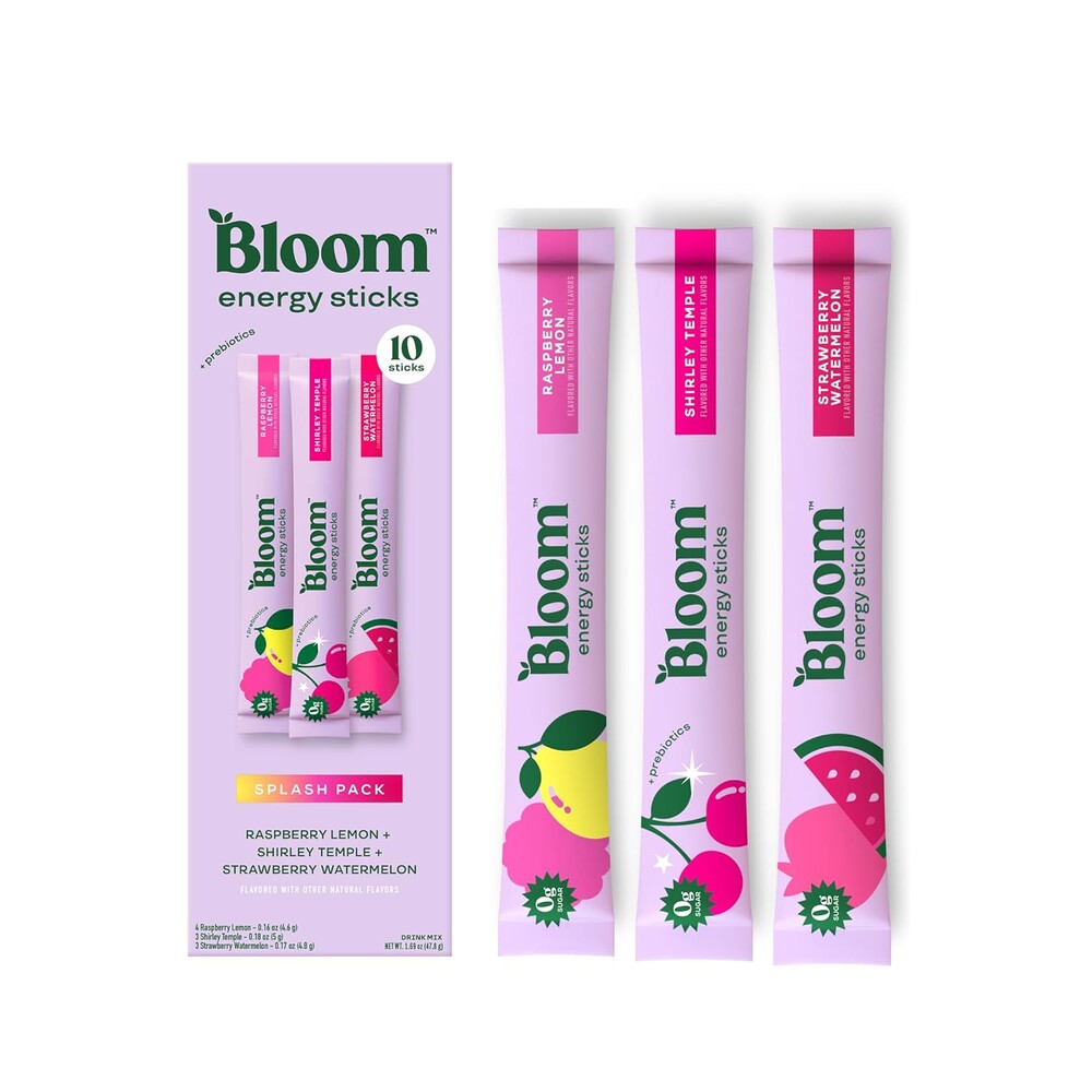 Bloom Nutrition Energy Drink Powder Packets, Sugar Free Energy Drink Mix with L-Theanine, B Vitamins & Natural Caffeine, On the Go Powder Sticks for Natural Energy, 10 Calories (10 Pouches (Pack of 1), Variety Pack)