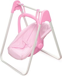 Badger Basket Doll Swing Carrier - Adjustable Toy Swing for 18 Inch Dolls with Sturdy Frame, Lightweight Portable Design, and Easy Assembly - Pretend Play Accessory