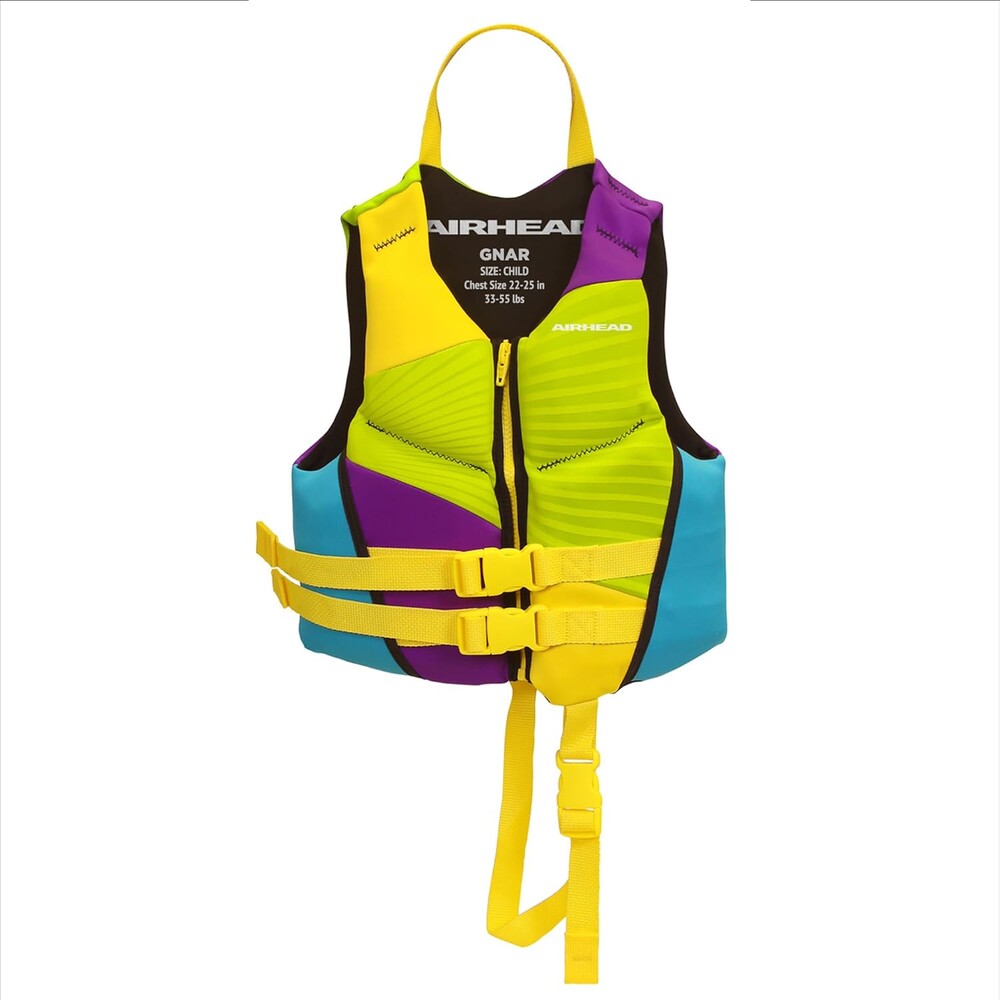Airhead Gnar Neolite Kwik-Dry Life Jacket - USCG Approved Type III PFD Life Vest, Lightweight Flexible Fit for Boating, Tubing & Watersports, Quick-Dry Soft Material