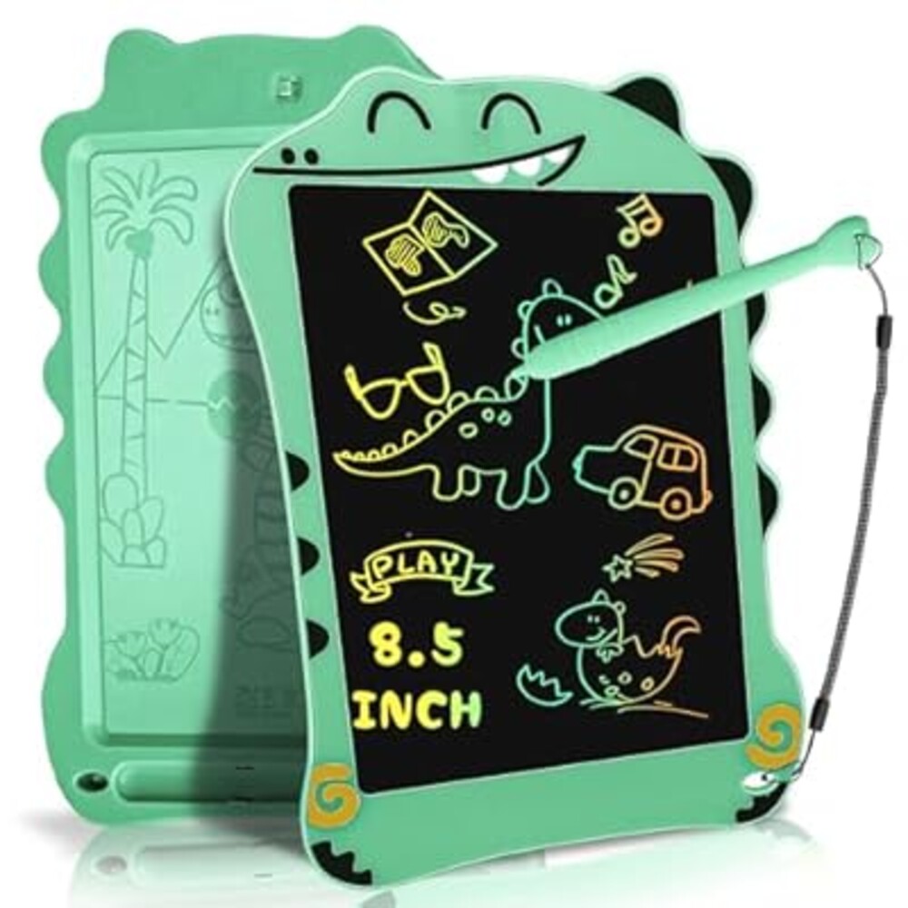 LCD Doodle Board Dinosaur Writing Tablet for Kids Toys, 8.5 Inch Colorful Todder Drawing Pad for Educational Learning Gift in Christmas Birthday Suitable for 3 4 5-8 Years Old Boys Girls (Green)